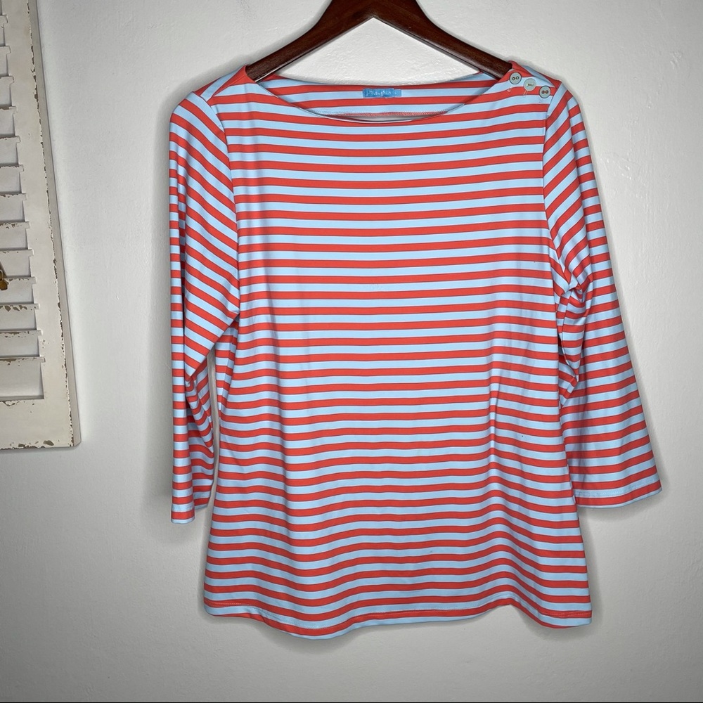 J.McLaughlin Catalina Cloth Top Coral & Baby Blue